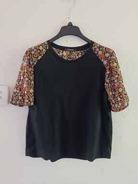 Scotch & Soda Floral Sleeve Cotton Top